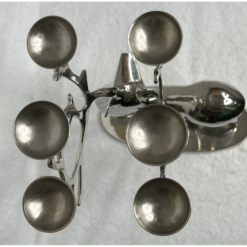 Silver Christmas Reindeer Antler Tea Light Candle Holder Table Centerpiece 16